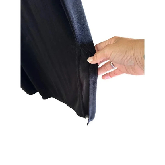 Flax Solid Black Sleeveless Scoop Neck Jersey Shift Midi Dress‎ Size Small - Picture 2 of 5